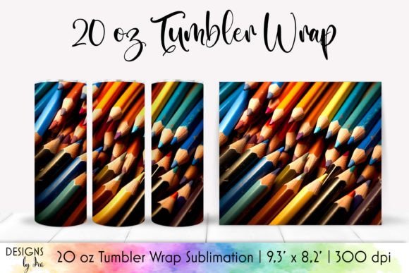 Coloured Pencils School Tumbler Wrap PNG