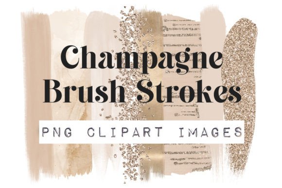 Elevate Your Designs with Champagne PNG Brush Strokes CLIP ART