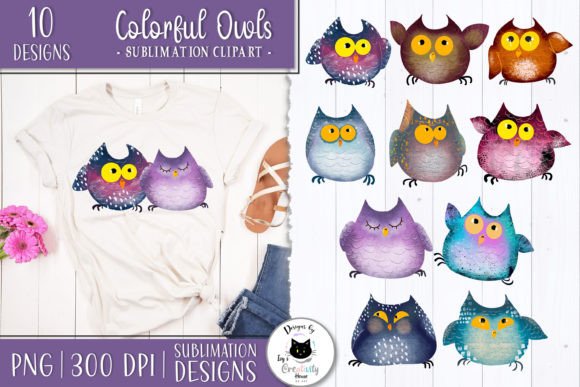 Elevating Creative Projects with Hand-Painted Cute Owl Clipart for Sublimation