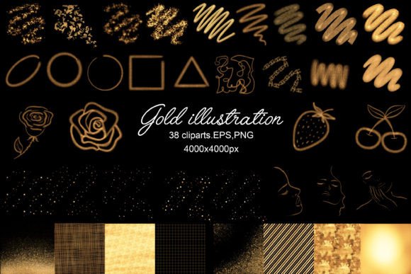 Elevating Digital Design with Gold Sublimation and Watercolor Clipart