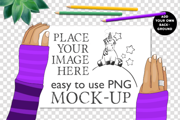 Landscape Coloring Book Page Mockup Hand