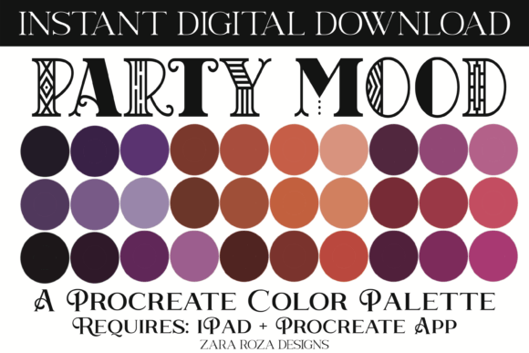 Party Mood Procreate Color Palette: Elevating Your Digital Art with Retro and Gothic Aesthetics