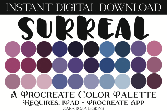 Surreal Procreate Color Palette: Blending Retro Pastels with Dark Gothic Aesthetics