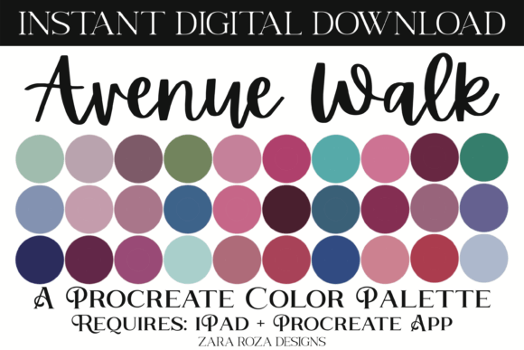 Unlock Your Creative Potential with the Avenue Walk Procreate Color Palette