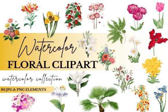 Watercolor Floral Clipart Bundle for Design