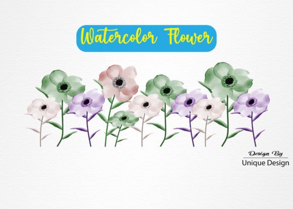 Watercolor Flower Sublimation Design