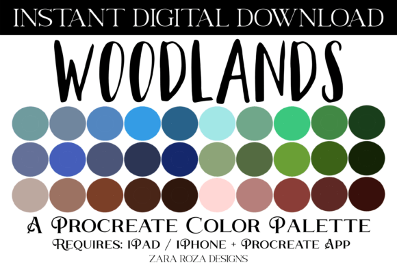 Woodlands Procreate Color Palette Guide